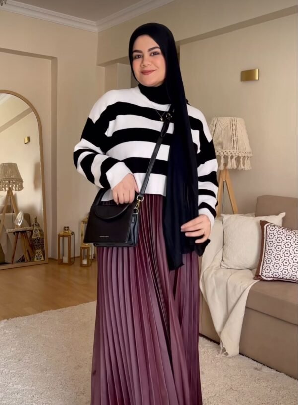 Leather Pleated Skirt