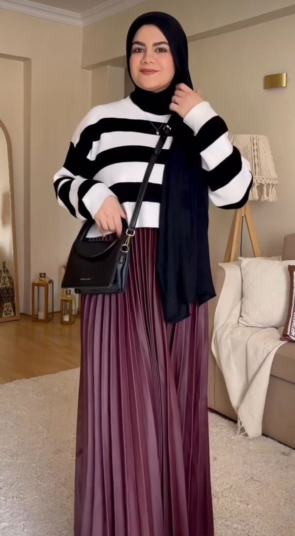 Leather Pleated Skirt