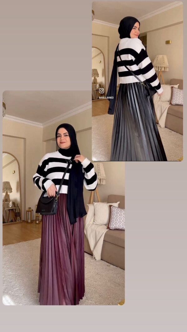 Leather Pleated Skirt